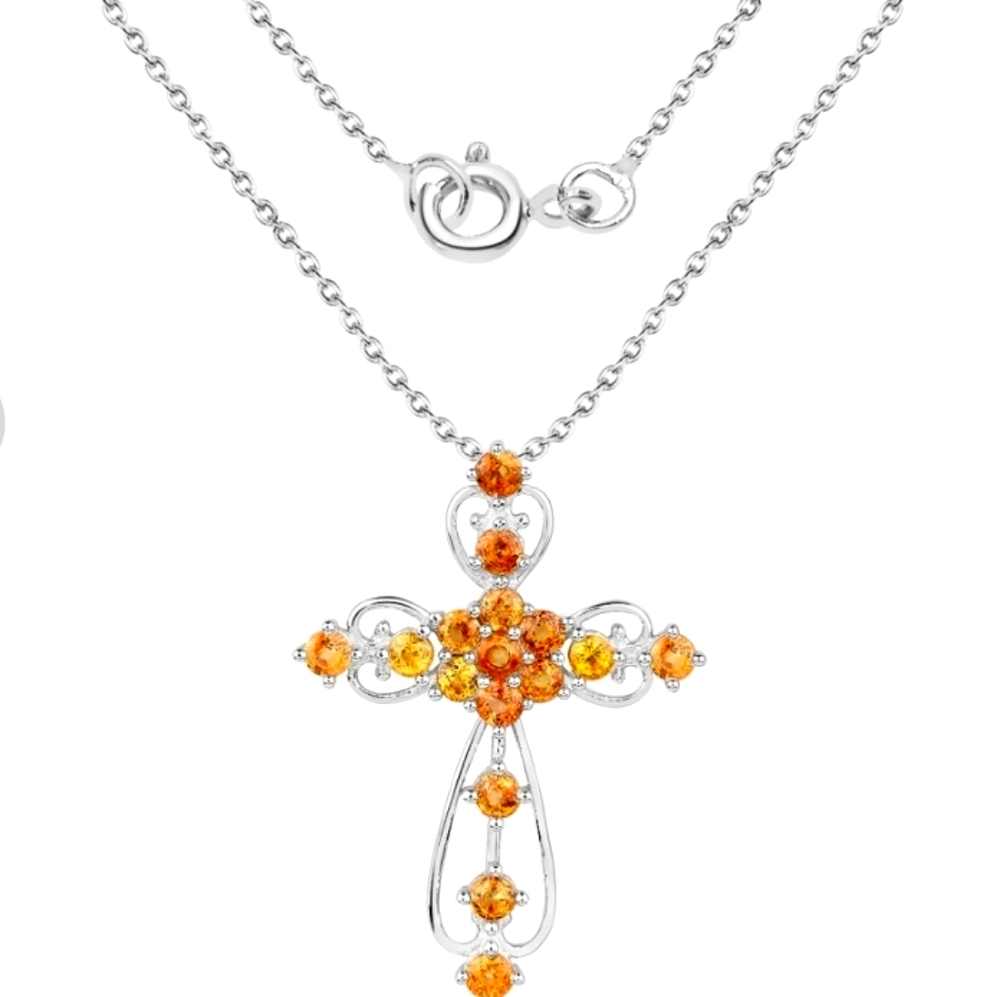 Ladies Sterling Silver Sapphire Necklace